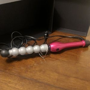 BedHead Curve Check Curling Wand Pink Base